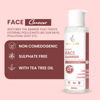 Vanue Glams Purify Face Cleanser – Gentle, Acne Preventing,  Deep Clean Formula with 3% Niacinamide And Vitamin E – Removes Dirt, Excess Oil, and Brightens Skin Tone – Suitable for All Skin Types – 100ml