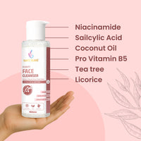 Vanue Glams Purify Face Cleanser – Gentle, Acne Preventing,  Deep Clean Formula with 3% Niacinamide And Vitamin E – Removes Dirt, Excess Oil, and Brightens Skin Tone – Suitable for All Skin Types – 100ml