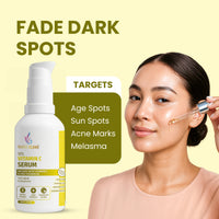 Vanue Glams 10% Vitamin C Serum – Infused with Vitamin E & Pro Vitamin B5 – Anti-Aging, Collagen Boosting, Restores Skin Radiance – 30ml