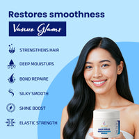 Vanue Glams Keratin Repair Hair Mask – Strengthens Hair, Deep Moisturizes, Damage Repair with Hydrolyzed Keratin & Vitamin E – 200g