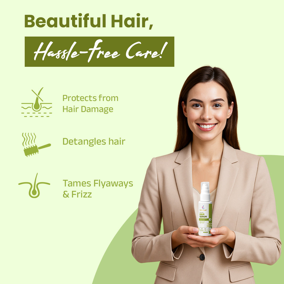 Vanue Glams Avocado Hair Serum – Frizz-Free Hair with Natural Shine – Infused with Keratin & Argan Oil – 50ml