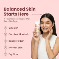 Vanue Glams Purify Face Cleanser – Gentle, Acne Preventing,  Deep Clean Formula with 3% Niacinamide And Vitamin E – Removes Dirt, Excess Oil, and Brightens Skin Tone – Suitable for All Skin Types – 50ml